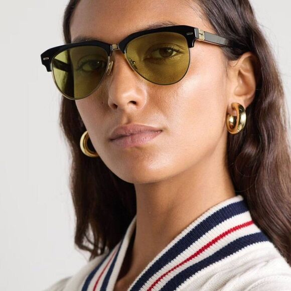 🕶️ New Miu Miu MU09ZS 1AB07O Sunglasses - Black Frame, Olive Green Lenses